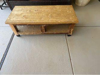 Outdoor table with wheels