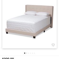 Queen Upholstered Bed With Box spring And Mattress