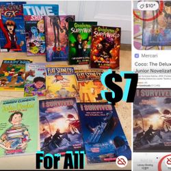 $7 For All Big Bundle of Kids Chapters books,Graphic Novels,I survived,Goosebumps etc 12 books