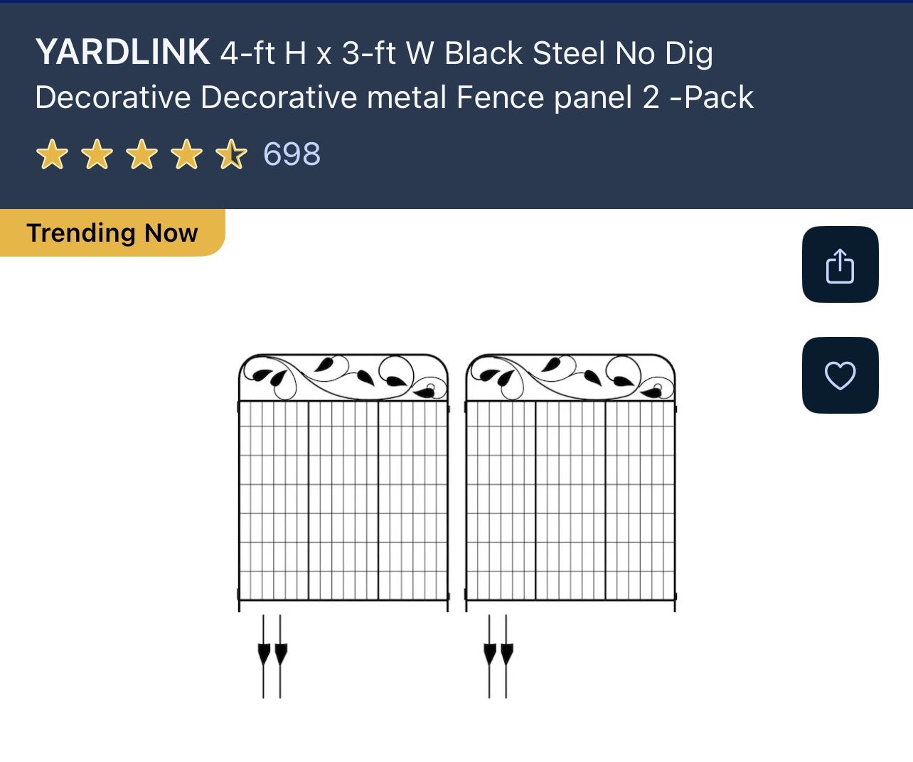 Black Steel Decorative Metal Fence