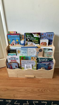 Scalloped bookshelf with drawer