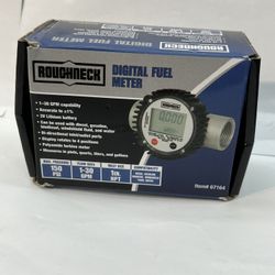 Roughneck Digital Fuel Meter, 1-30 GPM, 1in. Inlet/Outlet New In Box! 