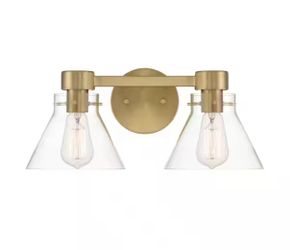Willow Creek 16.5 in. 2-Light Brushed Gold Contemporary Vanity Light