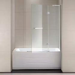 Mia 40 in. W x 55 in. H Pivot Tub Door in Chrome with Clear Glass