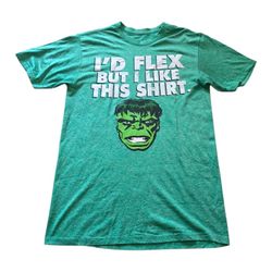 Marvel Incredible Hulk Id Flex but i like this shirt Green Top SZ S