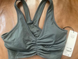 SPORT BRA BY ALO- CHARCOAL , NEW
