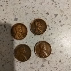Lincoln Wheat Pennies, 1944 D , 1946 S , 1952 S , 1953 S
