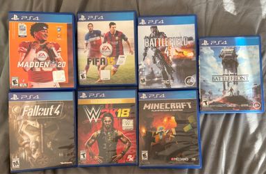 PS4 Games Bundle - 7 Game Lot (Minecraft, Fallout 4, WWE, Madden)