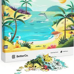BetterCo. - Beach Day Puzzle 1000 Pieces - Difficult Jigsaw Puzzles 1000 Pieces - Challenge Yourself with 1000 Piece . 