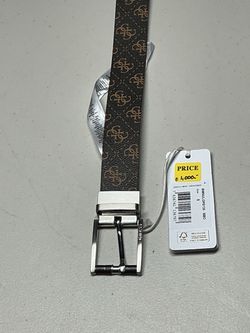 Guess Monogram Belt with Silver Buckle