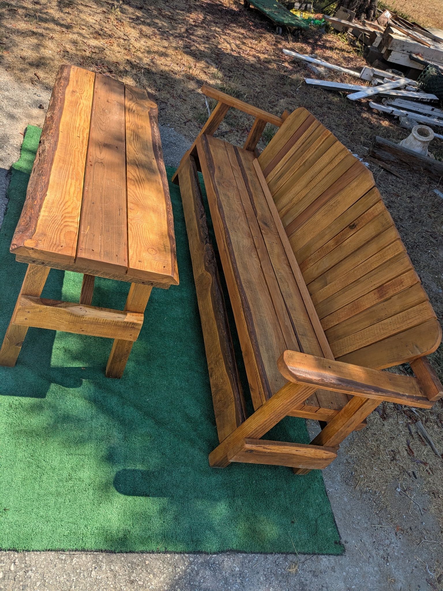 REDWOOD BENCH SET