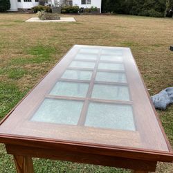 Solid Wood Table. Mahogany With Glass