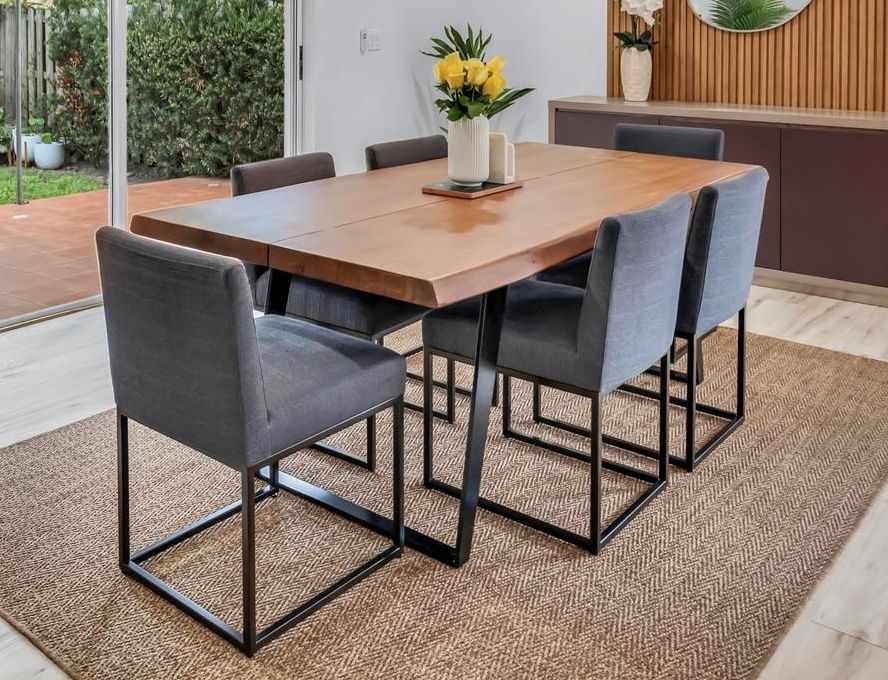 Dinning Acacia Wood Crate And Barrel 80” Set