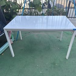 IKEA Dining Table With 6 Green Chairs