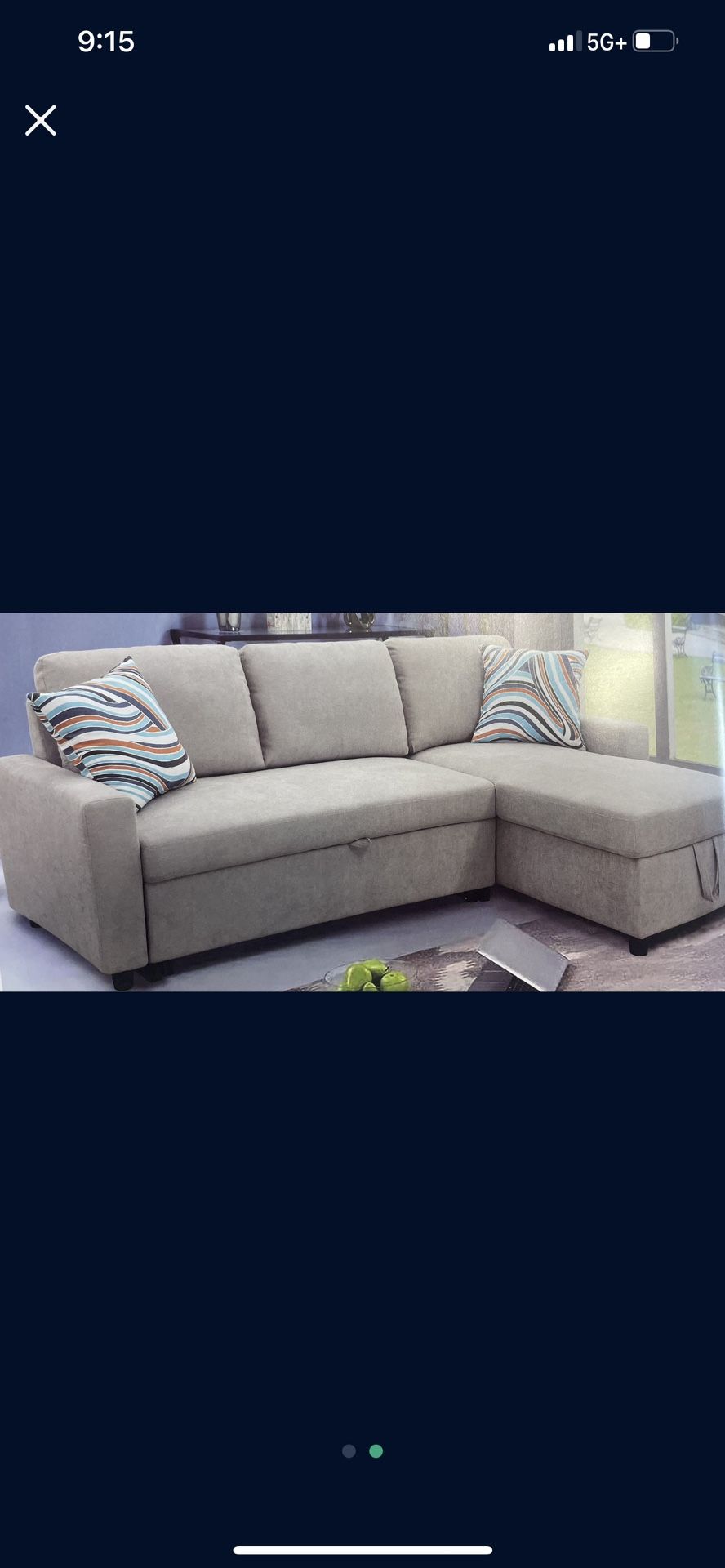 Light Gray Microfiber Sectional Sleeper Sofa Couch