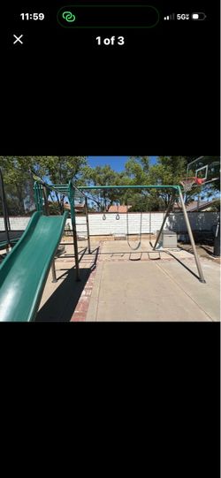 Lifetime Metal Swing Set with Slide