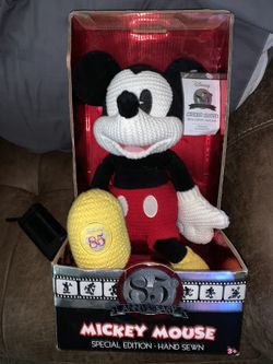 85th anniversary handsewn Mickey Mouse. Has certificate of authenticity