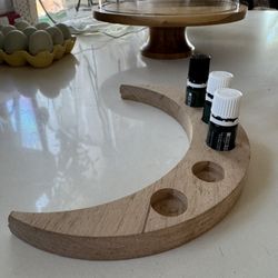 Wood Moon Oil Holder 