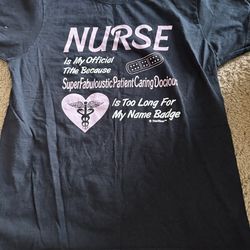 Women’s Black/pink “Nurse”t-shirt (medium)