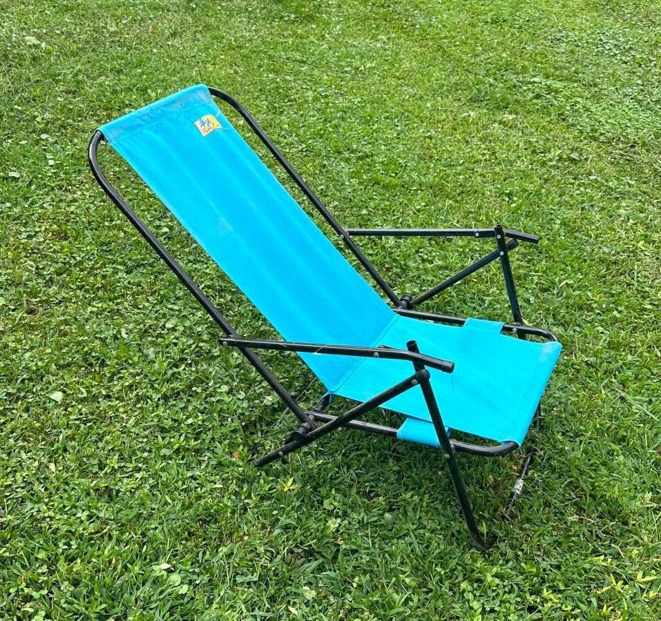 Palm Beach Garden Camping Fishing Yard Lawn Folding Blue Chair