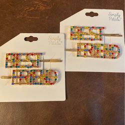 Rhinestone  Best Friend Hair Clips 