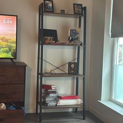 Industrial Dark Wood/black Metal Book Shelves (x2) $65 Each Or $120 For 2