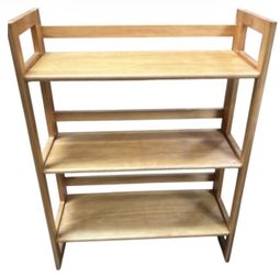 Folding Wooden 3-Tier Bookshelf / Display Shelf