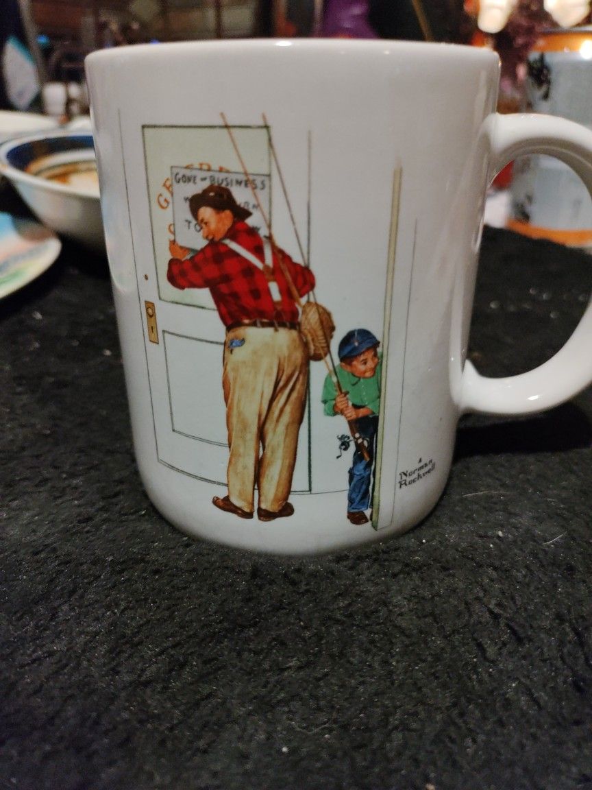 Vintage Museum Collections Norman Rockwell Closed For Business Coffee Mug