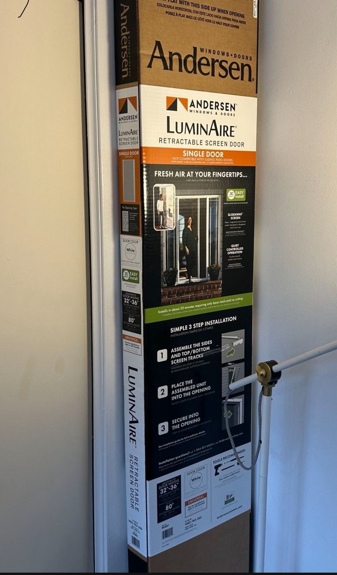 BRAND NEW Andersen LUMINAIRE® Retractable Screen Door – ONLY $75!