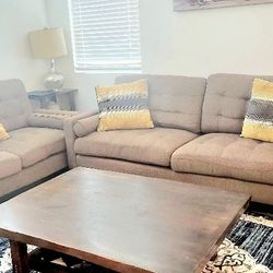 Brown Couch With Brown Coffee Table Very Great Condition 