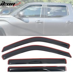 Fits 2022-2026 Toyota Tundra Crew Cab Acrylic Window Visors In-Channel Deflectors
