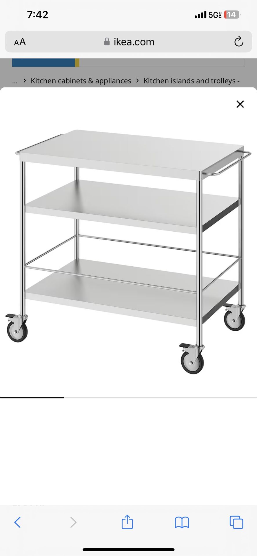 IKEA “Flytta” Kitchen Cart