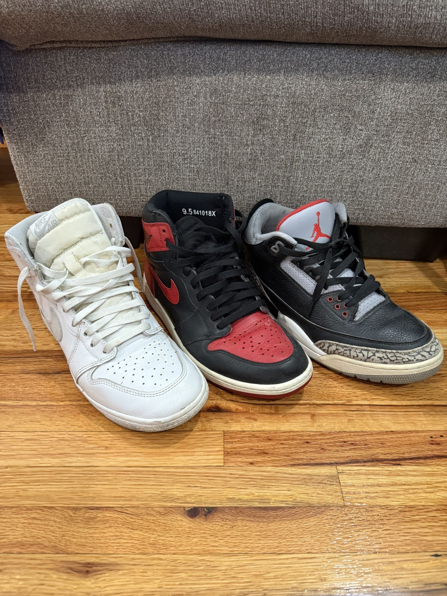 3 Jordan Package Size 9.5 & 10