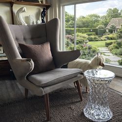 Pair of Clear Acrylic Stools / Side Tables