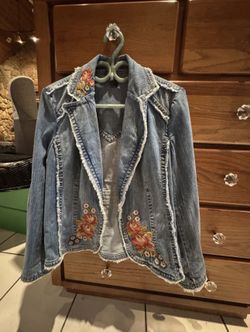 VINTAGE 1990S/Y2K KIKAT JEAN JACKET - SIZE LARGE