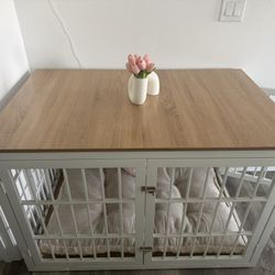 Large Indoor Dog Crate with Bed