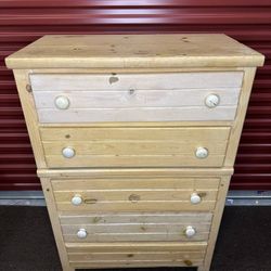 BEIGE WOOD CHEST DRAWER DRESSER HOME BEDROOM OFFICE FURNITURE A1