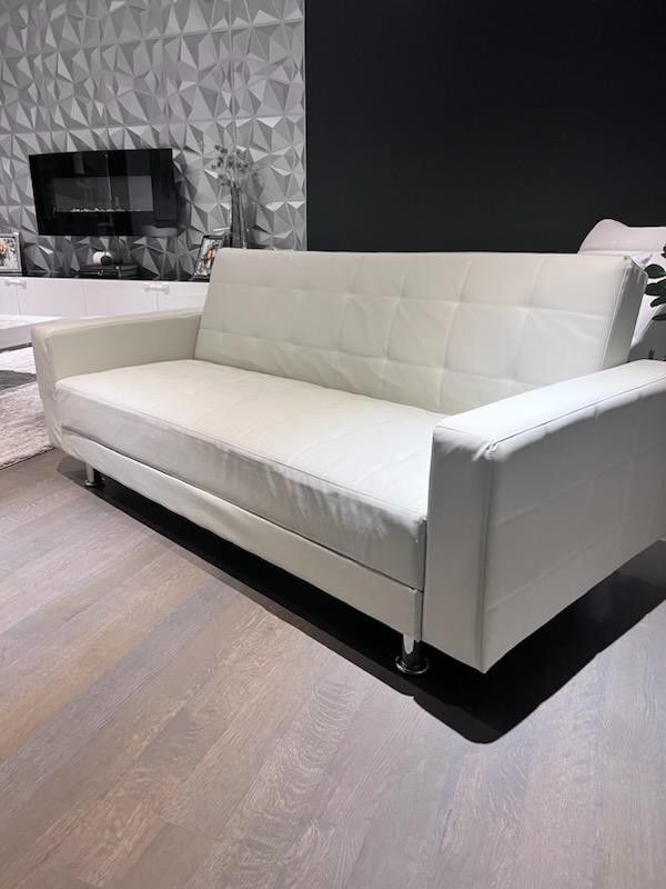 White Faux leather Sofa
