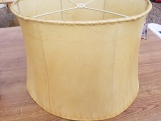 Natural Leather Lampshade with Stiched Seams