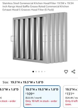 New Commercial Kitchen Hood Filters 