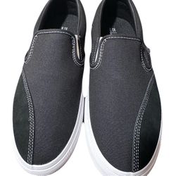 Clearweather DODDS Black Canvas Low Top Slip-On Shoes size 9.5 M
