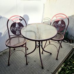 Coca-Cola Small Table And 2 Chairs