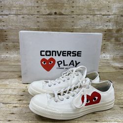 Converse Comme Des Garcons PLAY Chuck Taylor 70 Low Top Sneaker White M 9 W 11
