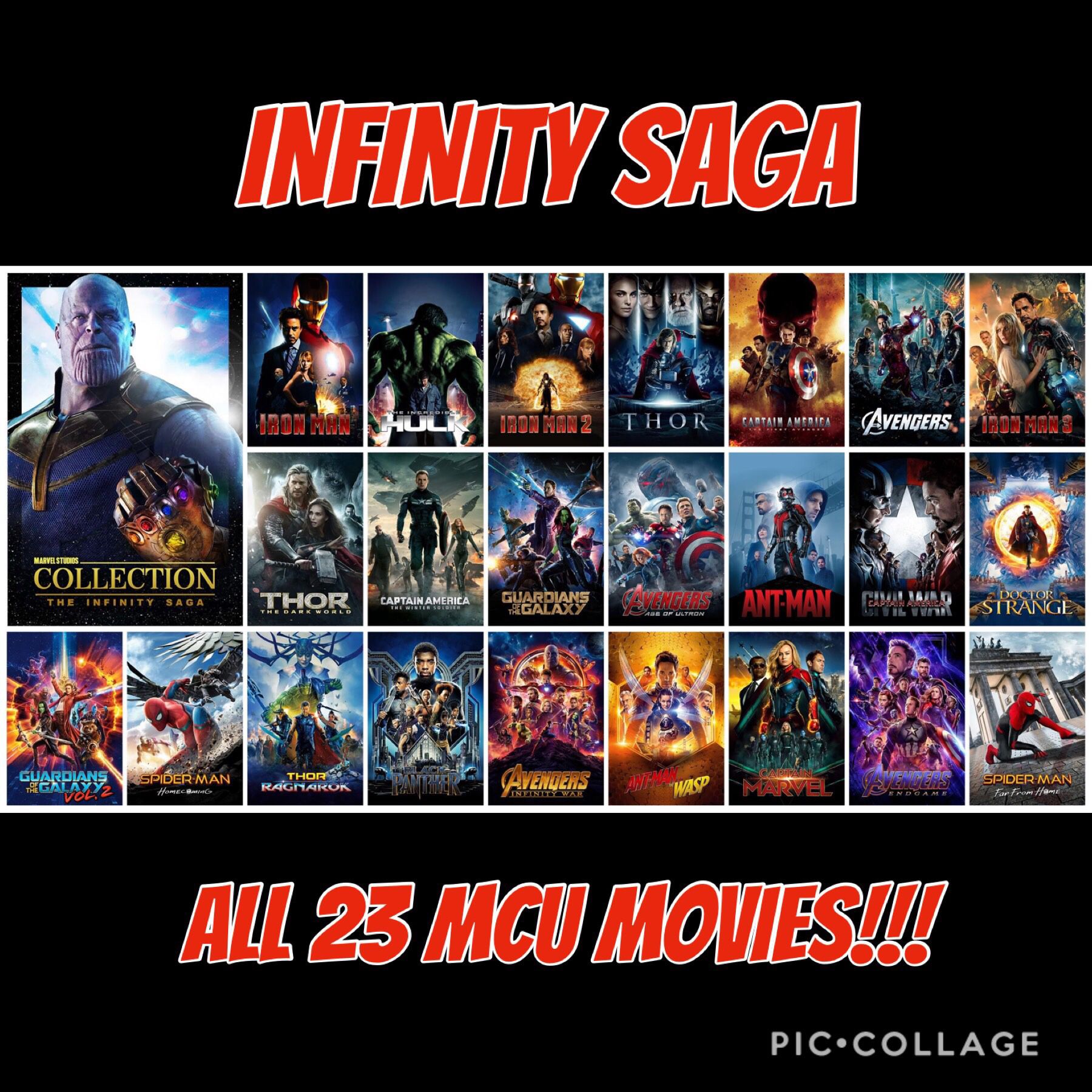 Entire Infinity Saga (Marvel MCU movies) on digital.