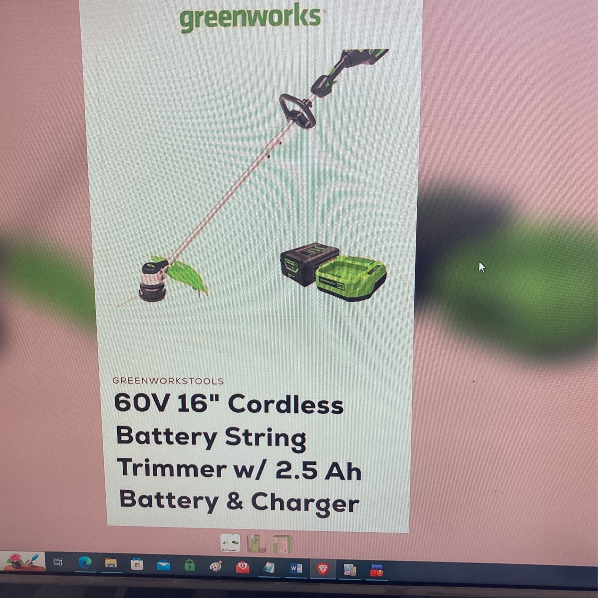 Greenworks Pro 13” Cordless Trimmer $120