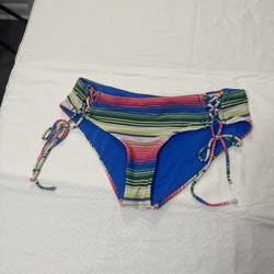 BECCA Multicolor Striped Bikini Bottom