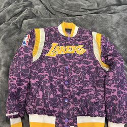 Michell & Ness x BAPE LAKERS WARM UP JACKET