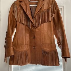 Vintage Sasson Leather Fringe Jacket Size Email