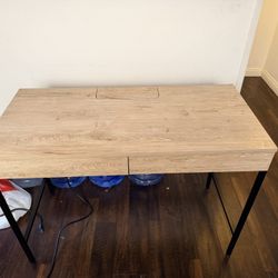 Desk with Drawers And charging Station 