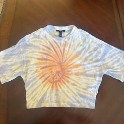 Forever 21 Tie Die Cropped Shirt